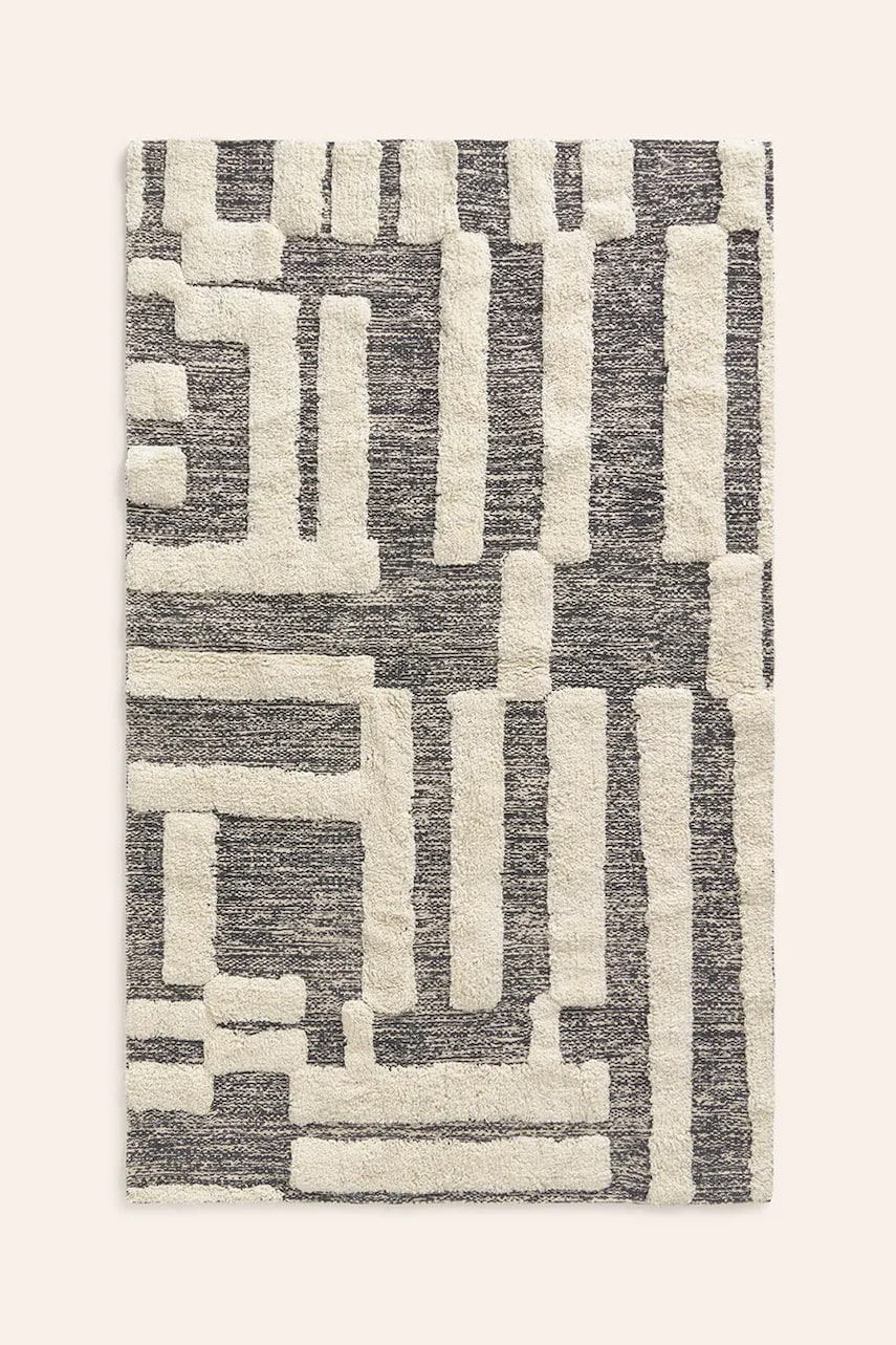 Calma House covor de bumbac Kioto 90 x 150 cm culoarea negru Calma House covor de bumbac Kioto 90 x 150 cm culoarea negru