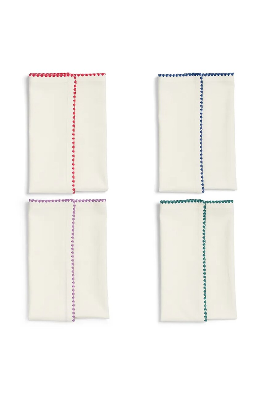 &k amsterdam set de servetele de bumbac zigzag 4-pack