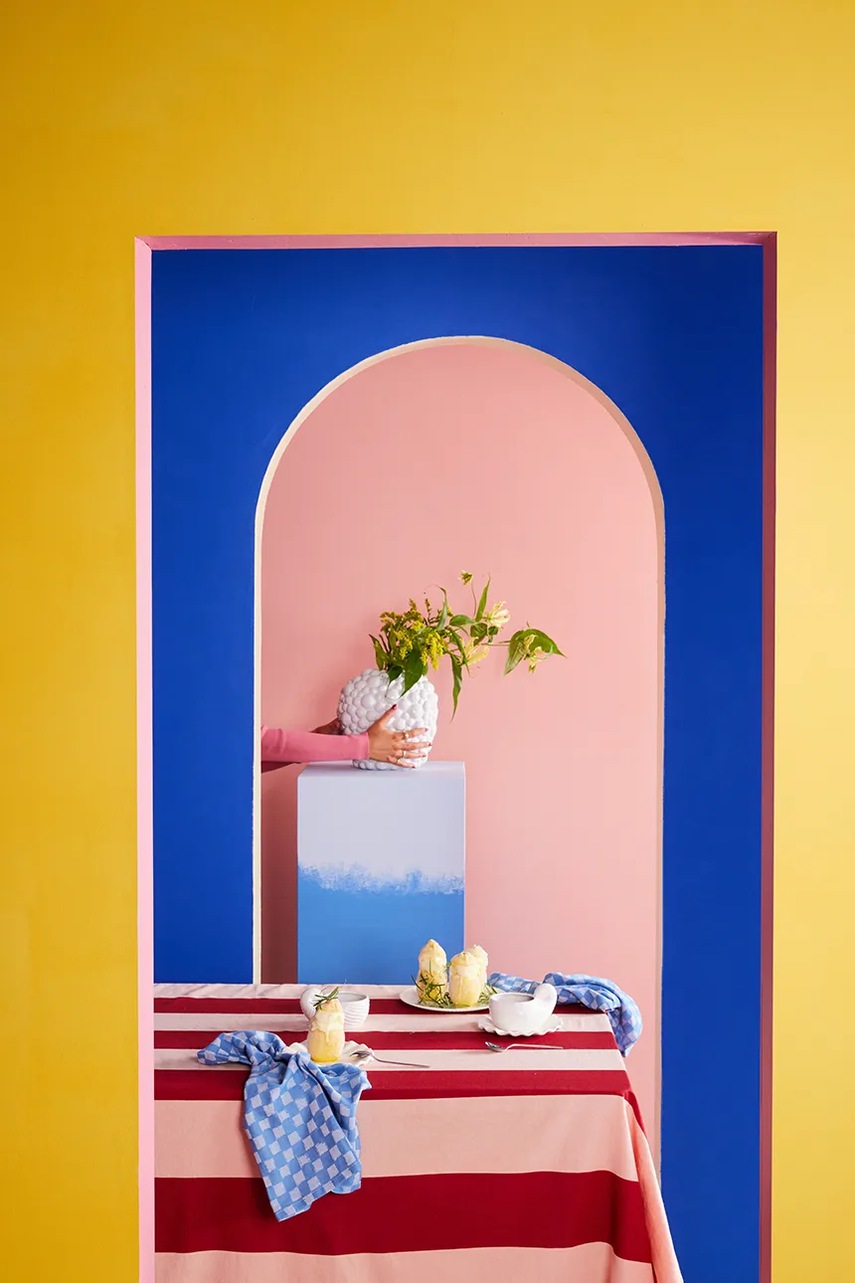 Σετ από βαμβακερές χαρτοπετσέτες Byon Checki 2-pack χρώμα: μπλε φωτογραφία