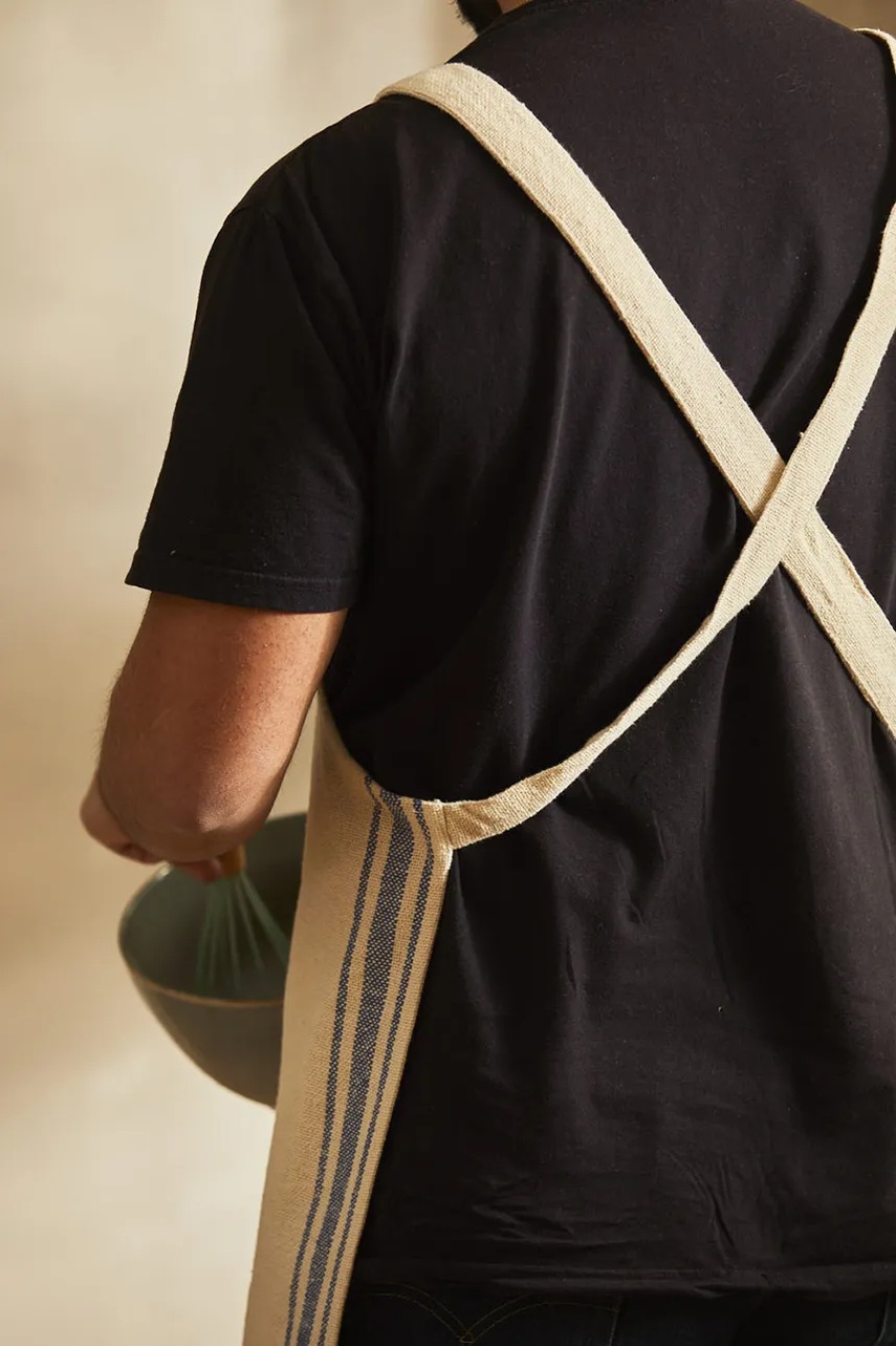 Βαμβακερή ποδιά κουζίνας Calma House χρώμα: μπεζ φωτογραφία