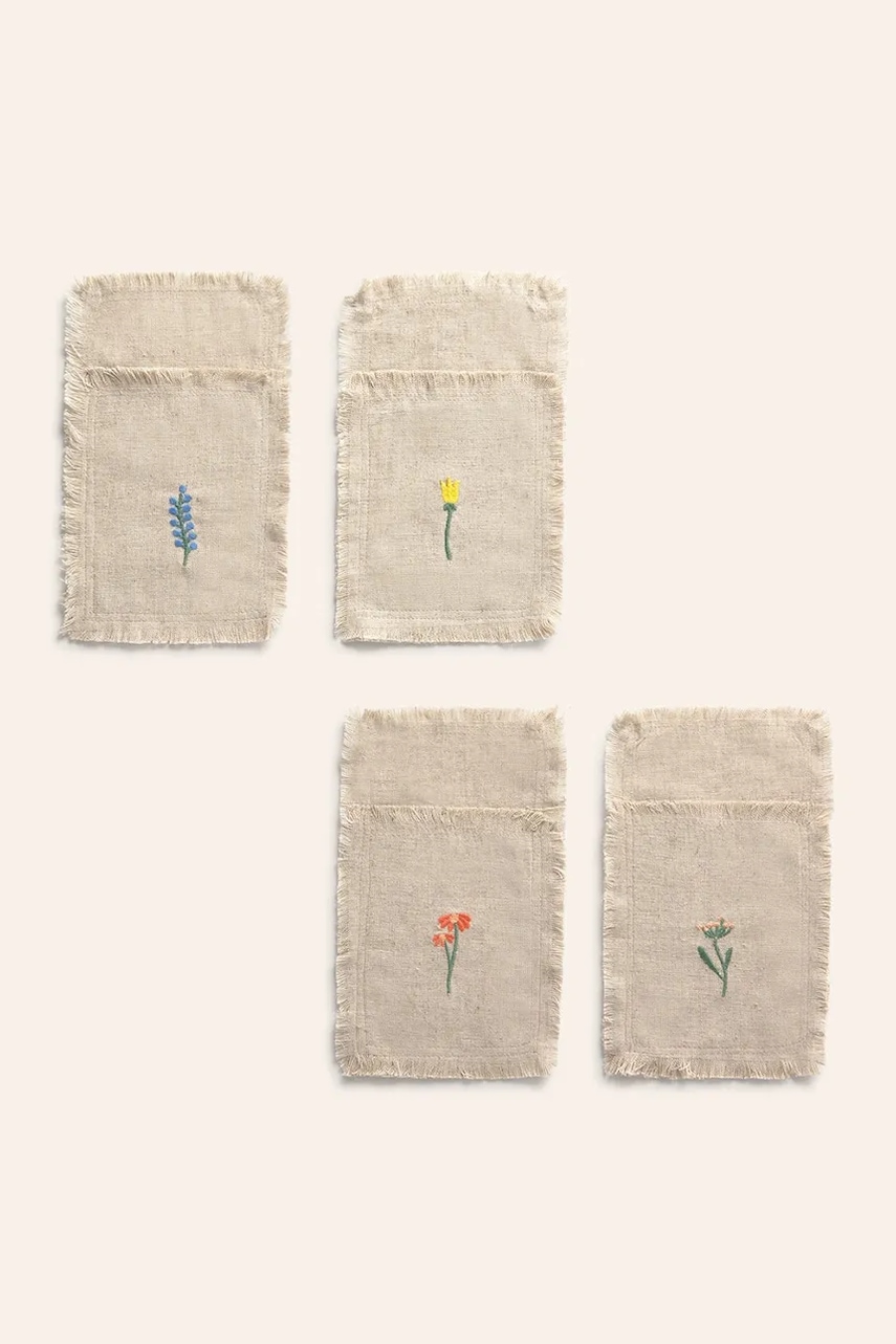 Calma House set de huse de tacâmuri 21x8 cm 4-pack culoarea bej