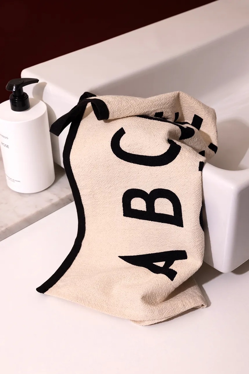 Βαμβακερή πετσέτα κουζίνας Design Letters Premium Classic χρώμα: μπεζ φωτογραφία