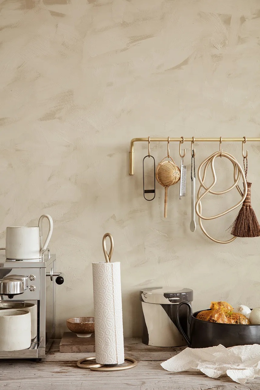 Κρεμάστρα τοίχου ferm LIVING Kitchen Rod 55 cm χρώμα: κίτρινο φωτογραφία