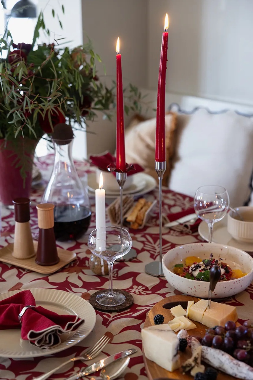 Βαμβακερό τραπεζομάντιλο Sagaform Edith 280 cm χρώμα: μπορντό φωτογραφία