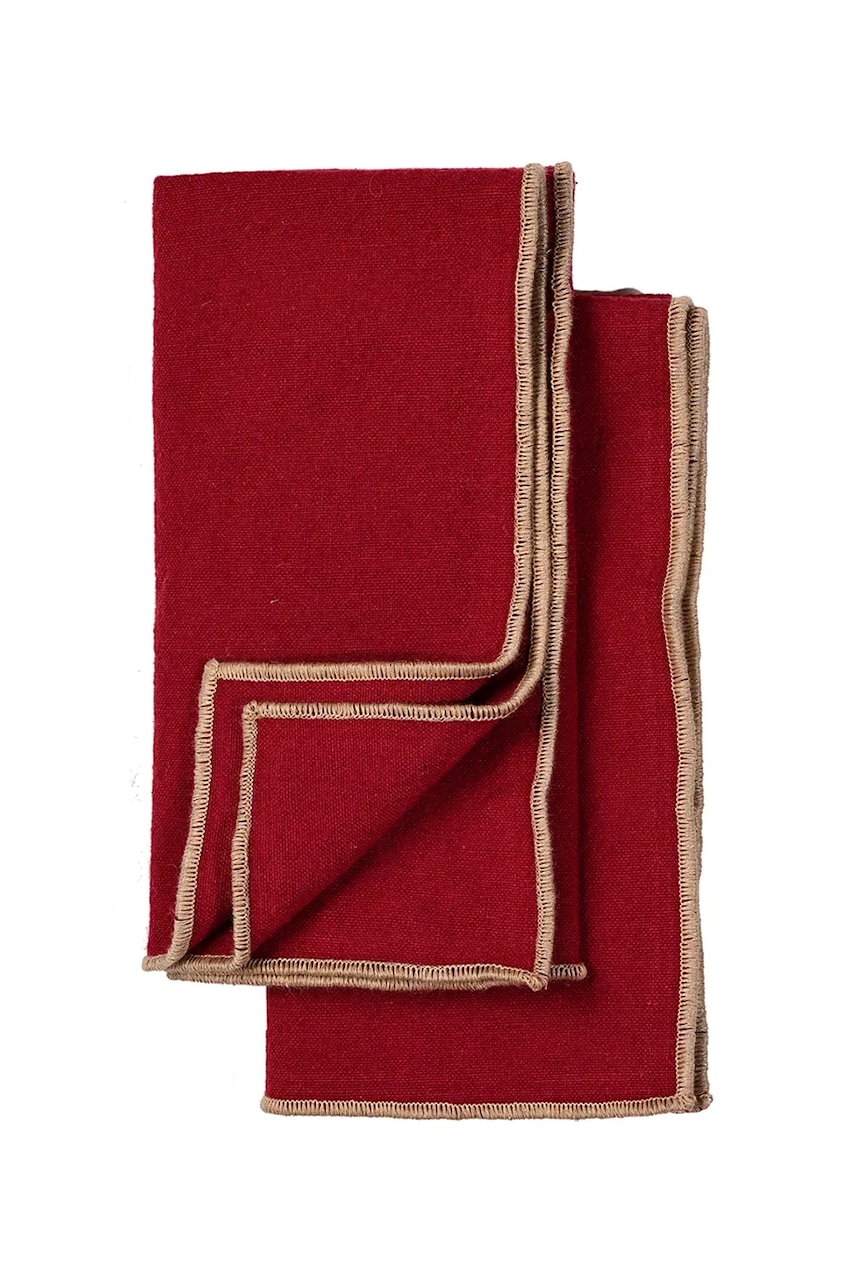 Sagaform șervețele de bumbac Edith 45 x 45 cm 2-pack culoarea bordo