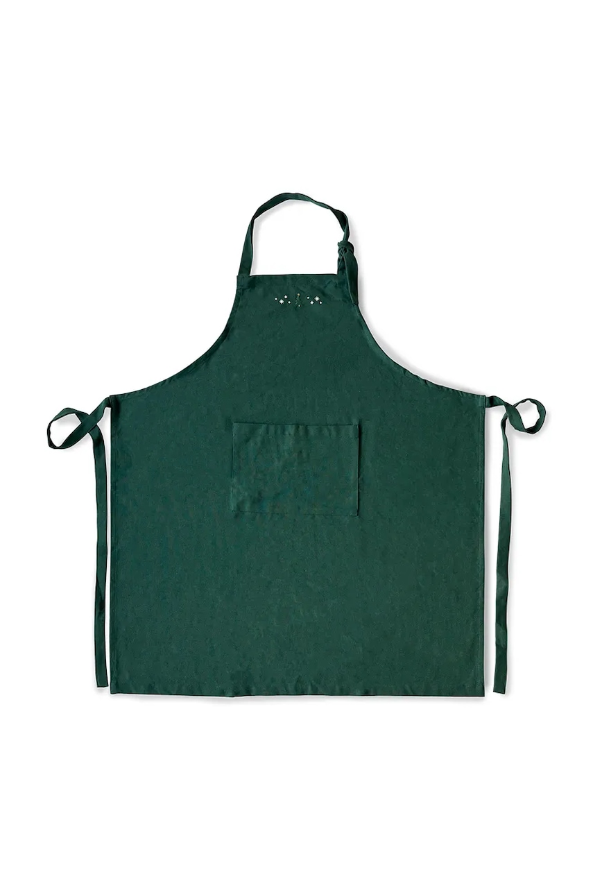 Juna șorț de bucătărie din bumbac culoare verde