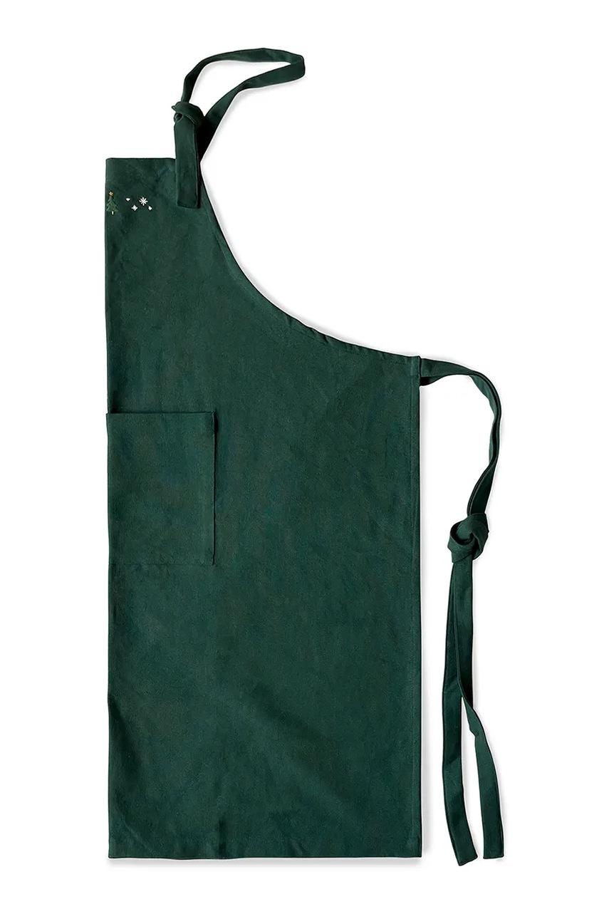 Ποδιά κουζίνας από βαμβάκι Juna χρώμα: πράσινο φωτογραφία