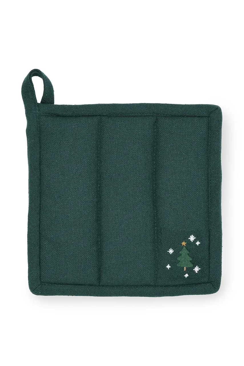 Juna mănușă de bucătărie din bumbac Christmas Fable 22 x 22 cm culoare verde
