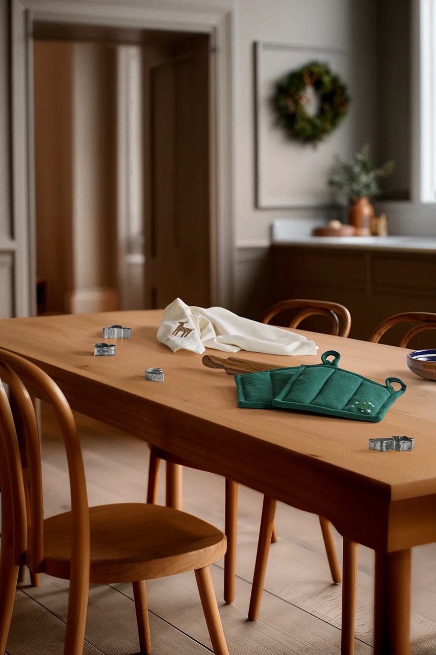 Γάντι κουζίνας από βαμβάκι Juna Christmas Fable 22 x 22 cm χρώμα: πράσινο φωτογραφία