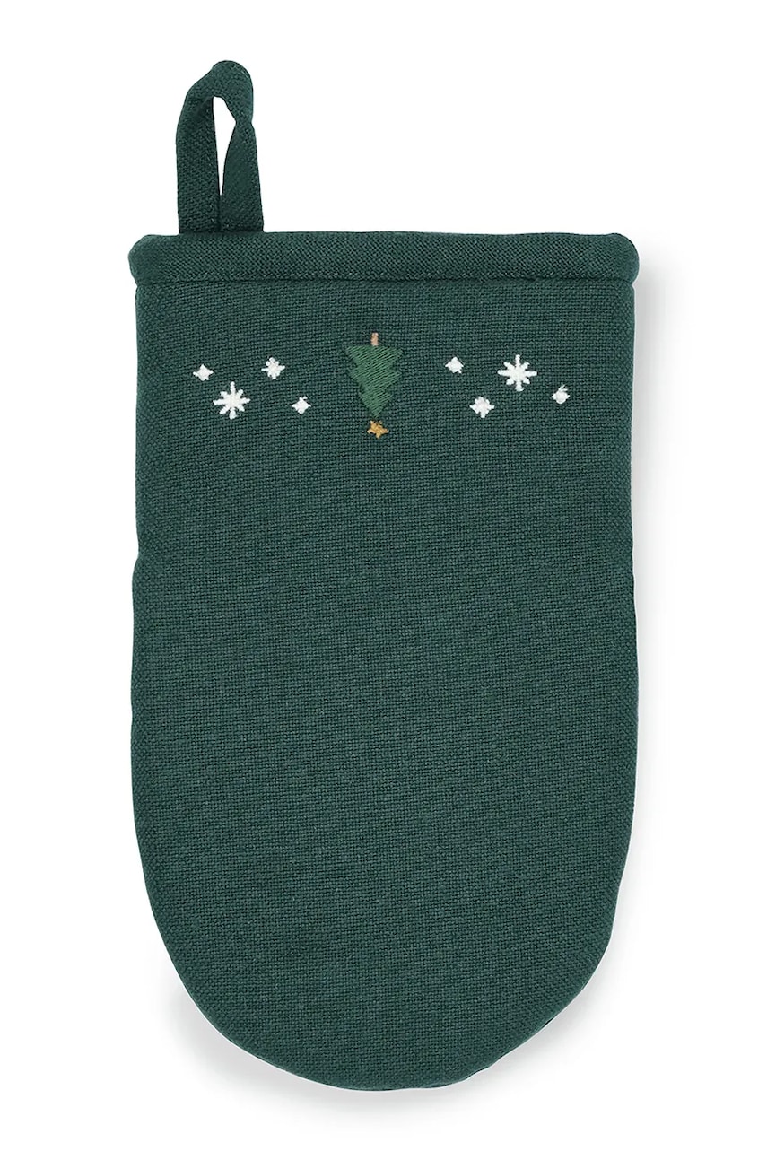 Juna mănușă de bucătărie din bumbac Christmas Fable culoare verde