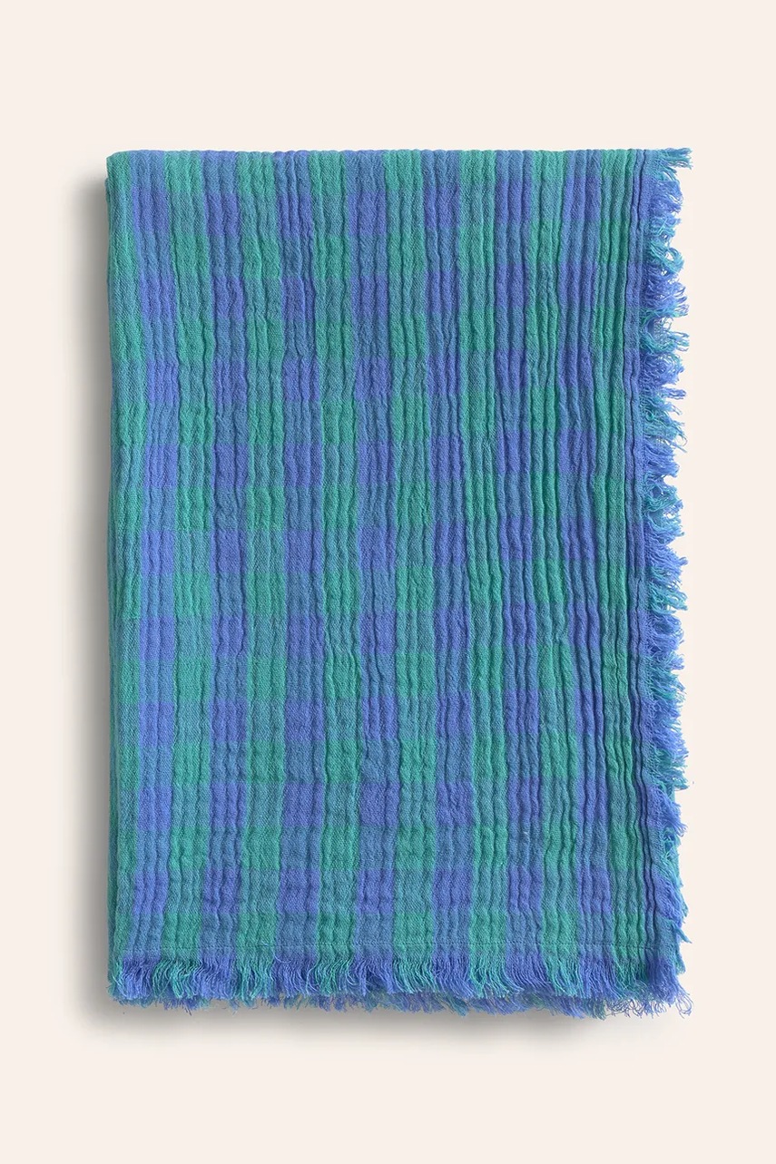 Levně Bavlněný ubrus Calma House Nasau 120 x 180 cm modrá barva