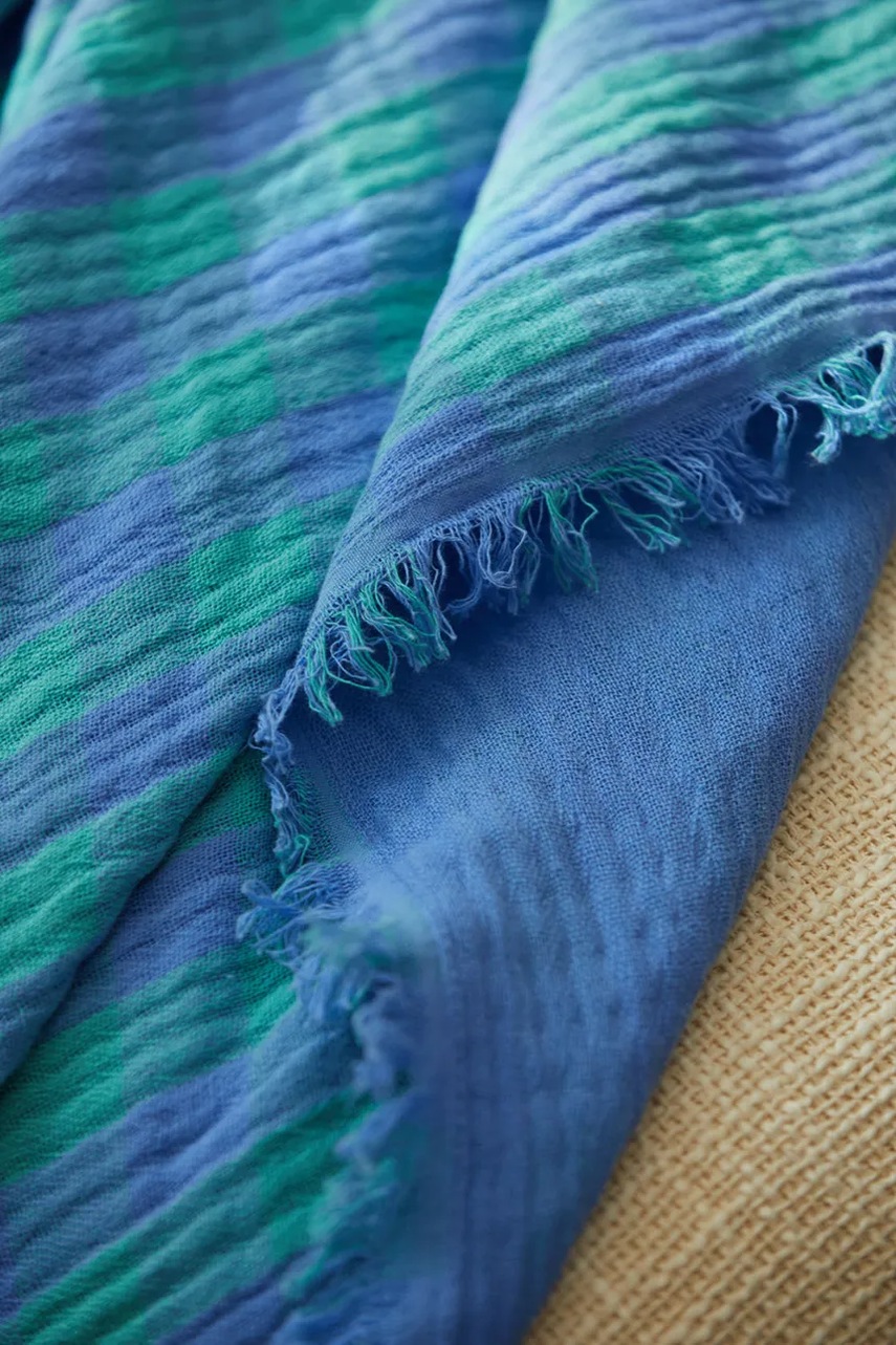 Βαμβακερό τραπεζομάντιλο Calma House Nasau 120 x 180 cm χρώμα: μπλε φωτογραφία