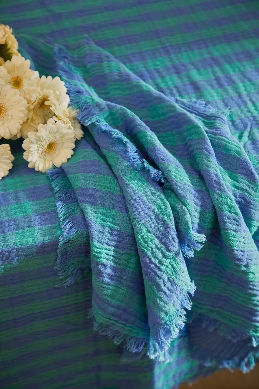 Βαμβακερή πετσέτα Calma House Nasau 45 x 45 cm 2-pack χρώμα: τιρκουάζ φωτογραφία