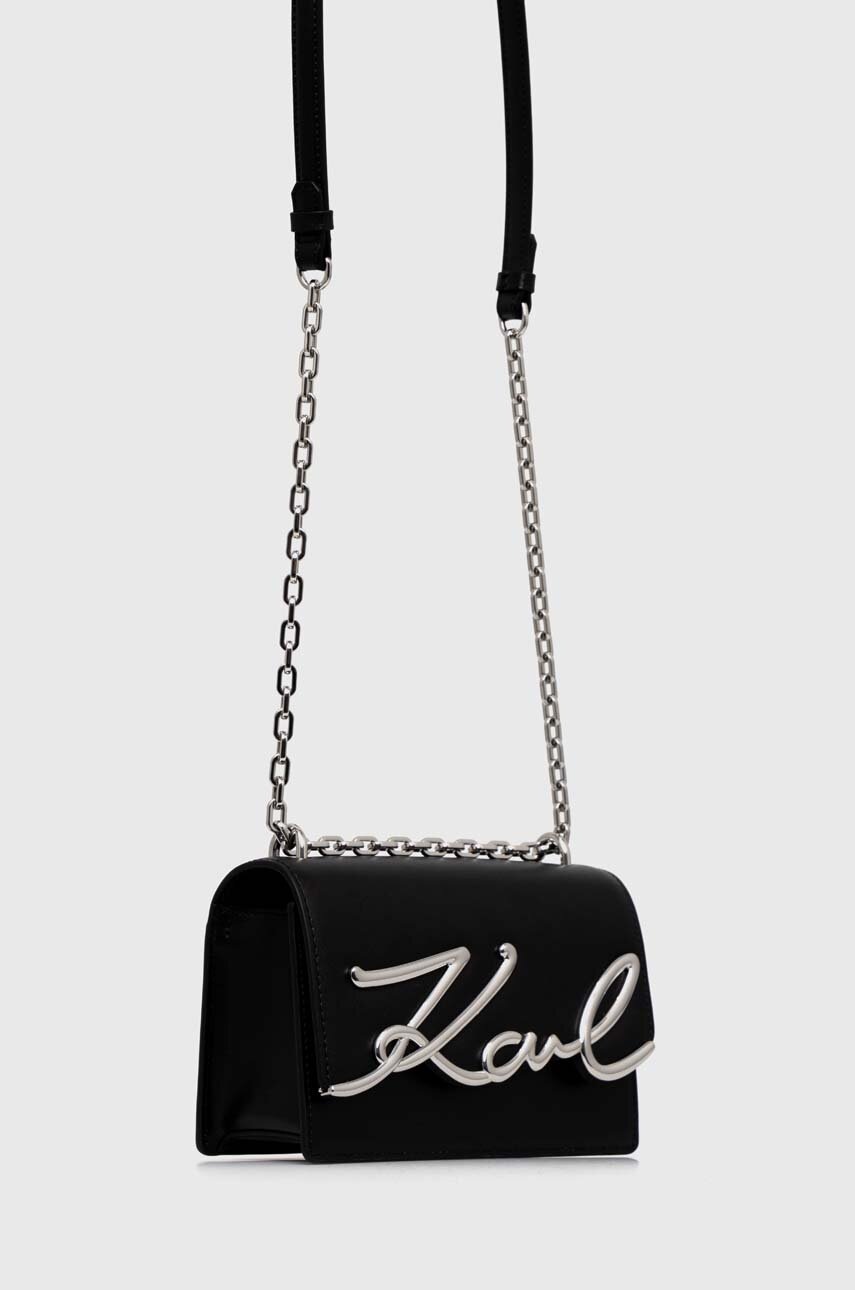 

Шкіряна сумочка Karl Lagerfeld колір чорний