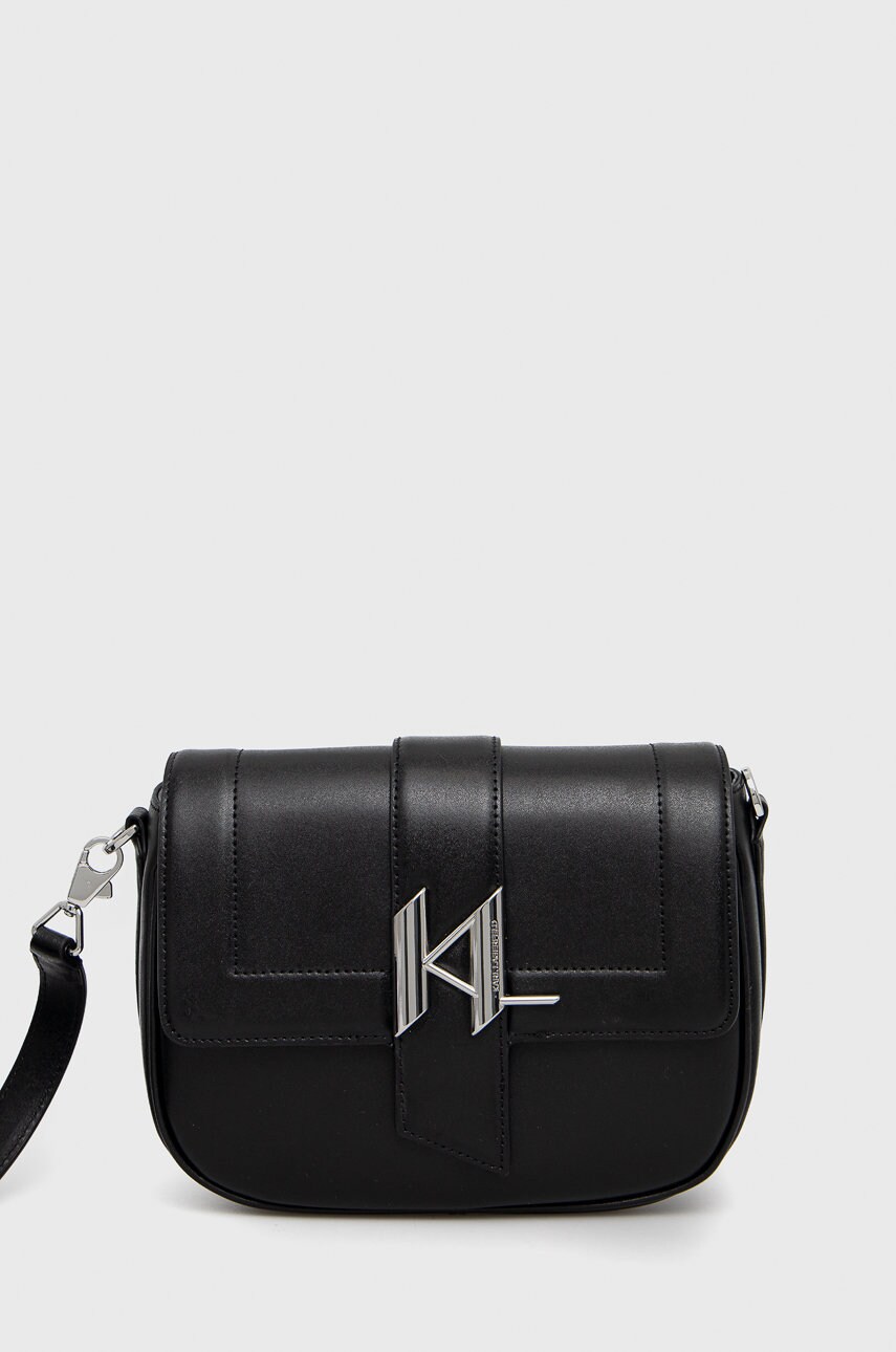 Karl Lagerfeld poseta de piele culoarea negru