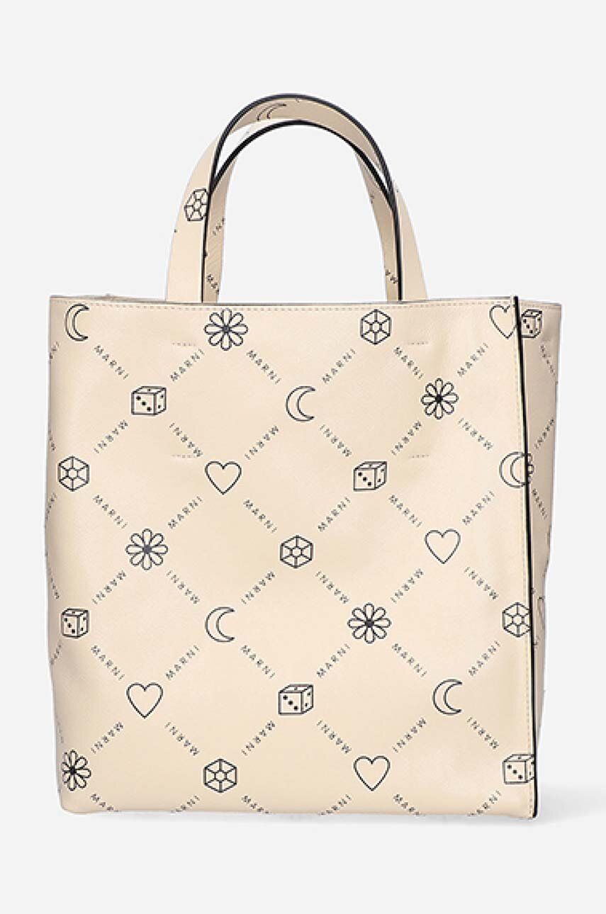 Marni poșetă de piele culoarea bej SHMP0018U4.P4599.00W12-cream