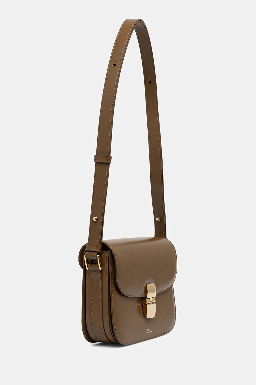 Кожаная сумочка A.P.C. Sac Grace Small цвет коричневый