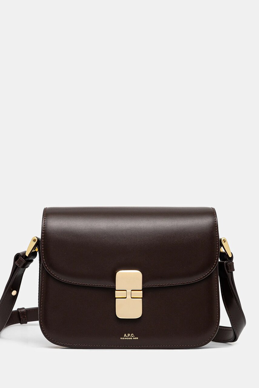 A.P.C. poseta de piele Sac Grace Small culoarea maro
