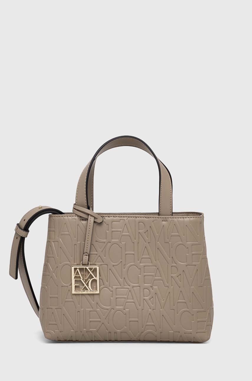 

Чанта Armani Exchange в черно, Бежов