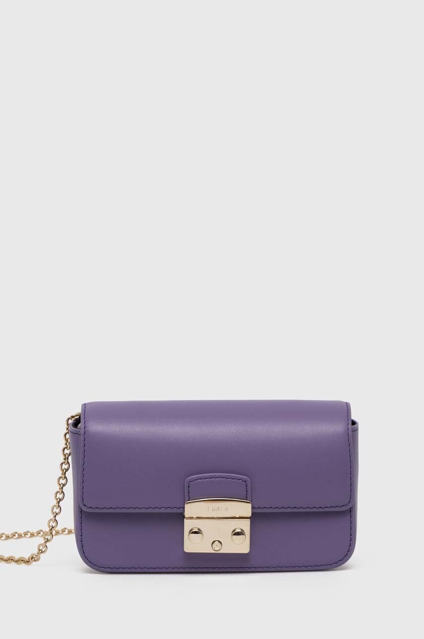 

Кожаная сумочка Furla цвет фиолетовый