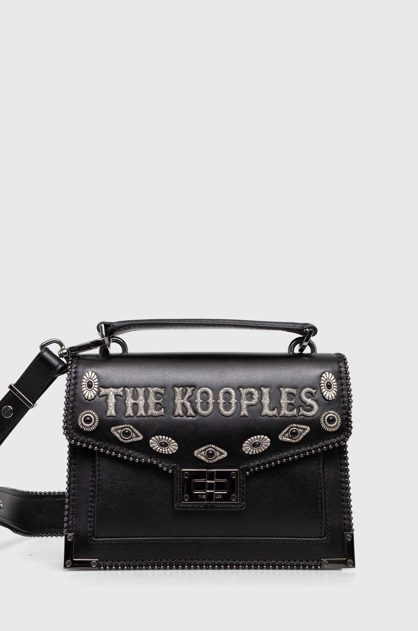 Levně Kožená kabelka The Kooples černá barva, AFSEMILYS89