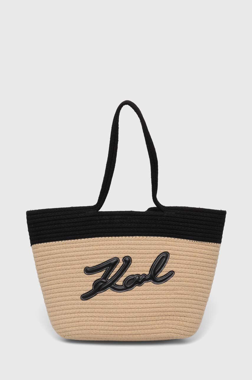 Karl Lagerfeld geanta de plaja culoarea negru