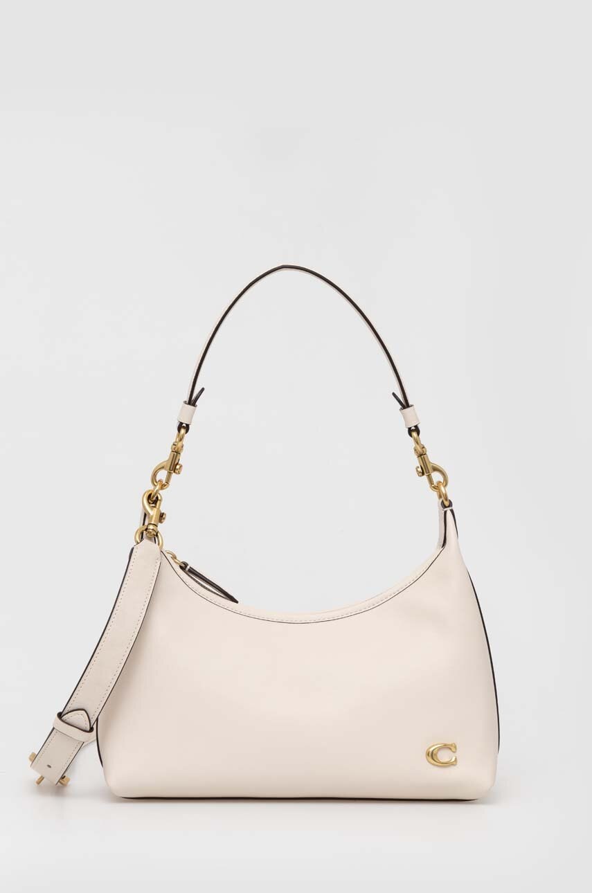 Coach poseta de piele Juliet culoarea bej, CR981