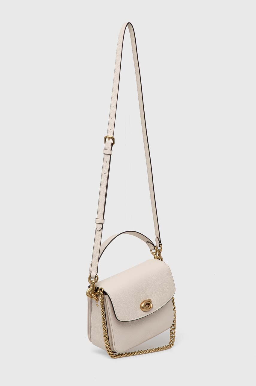 Δερμάτινη τσάντα Coach Cassie 19 χρώμα: μπεζ, CV437 φωτογραφία