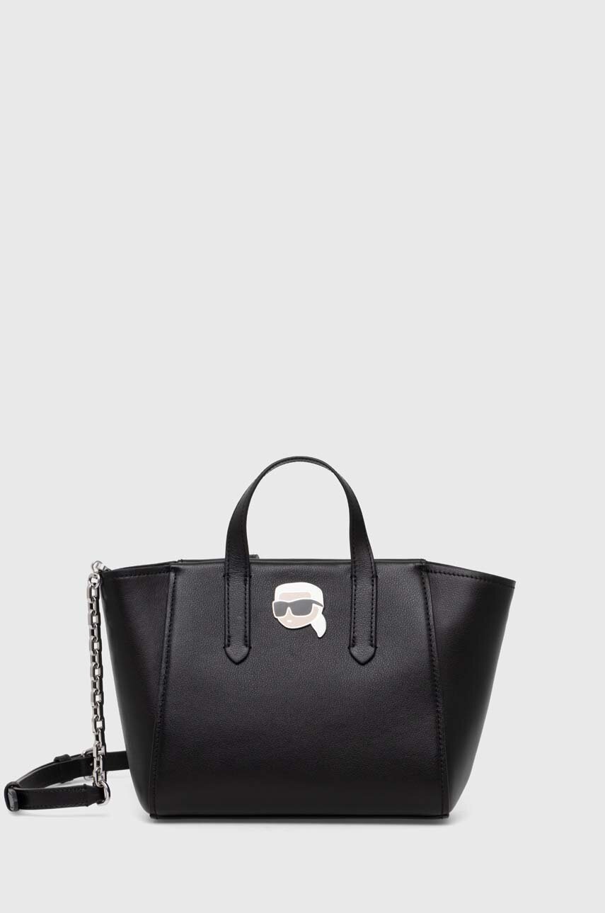 

Кожена чанта Karl Lagerfeld в черно 245W3051, Черен