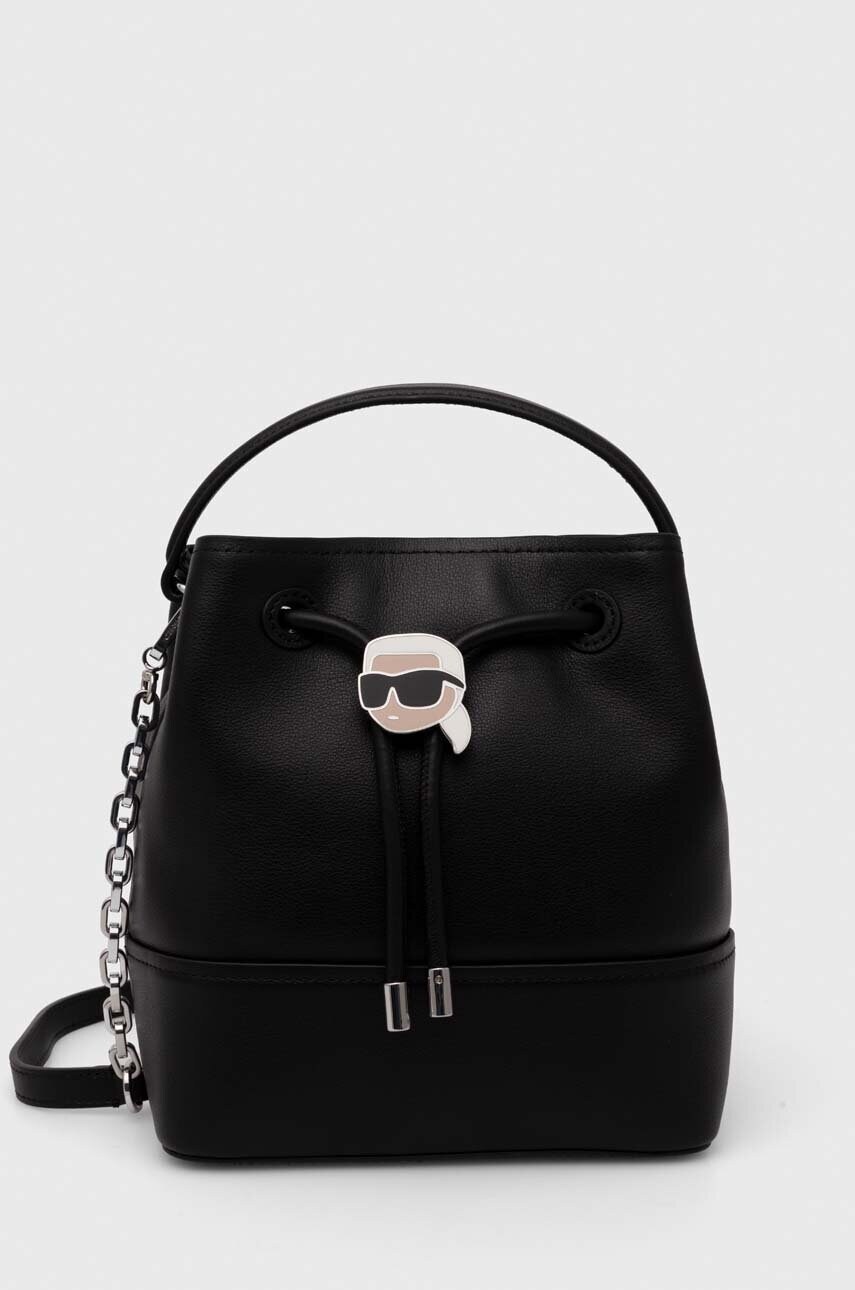 

Кожена чанта Karl Lagerfeld в черно 245W3052, Черен