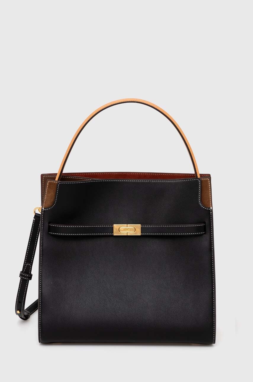 Tory Burch poseta de piele CN culoarea negru, 59533.001