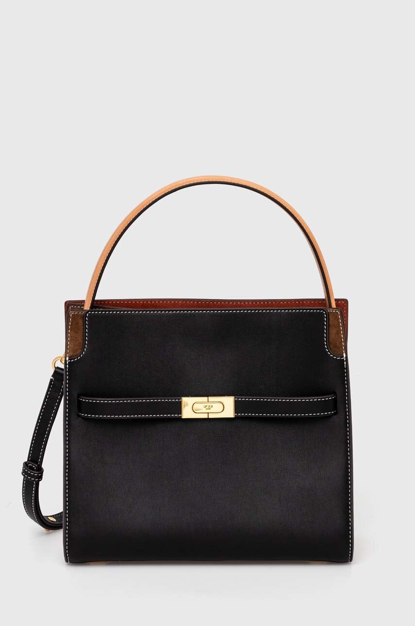 Tory Burch poseta de piele CN culoarea negru, 61302.001