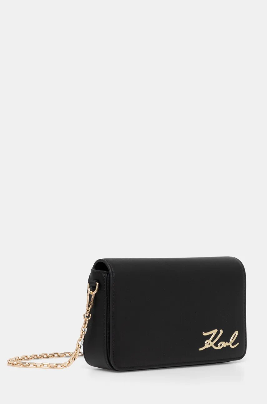 Кожаная сумочка Karl Lagerfeld цвет чёрный 246W3297 Кожаная сумочка Karl Lagerfeld цвет чёрный 246W3297