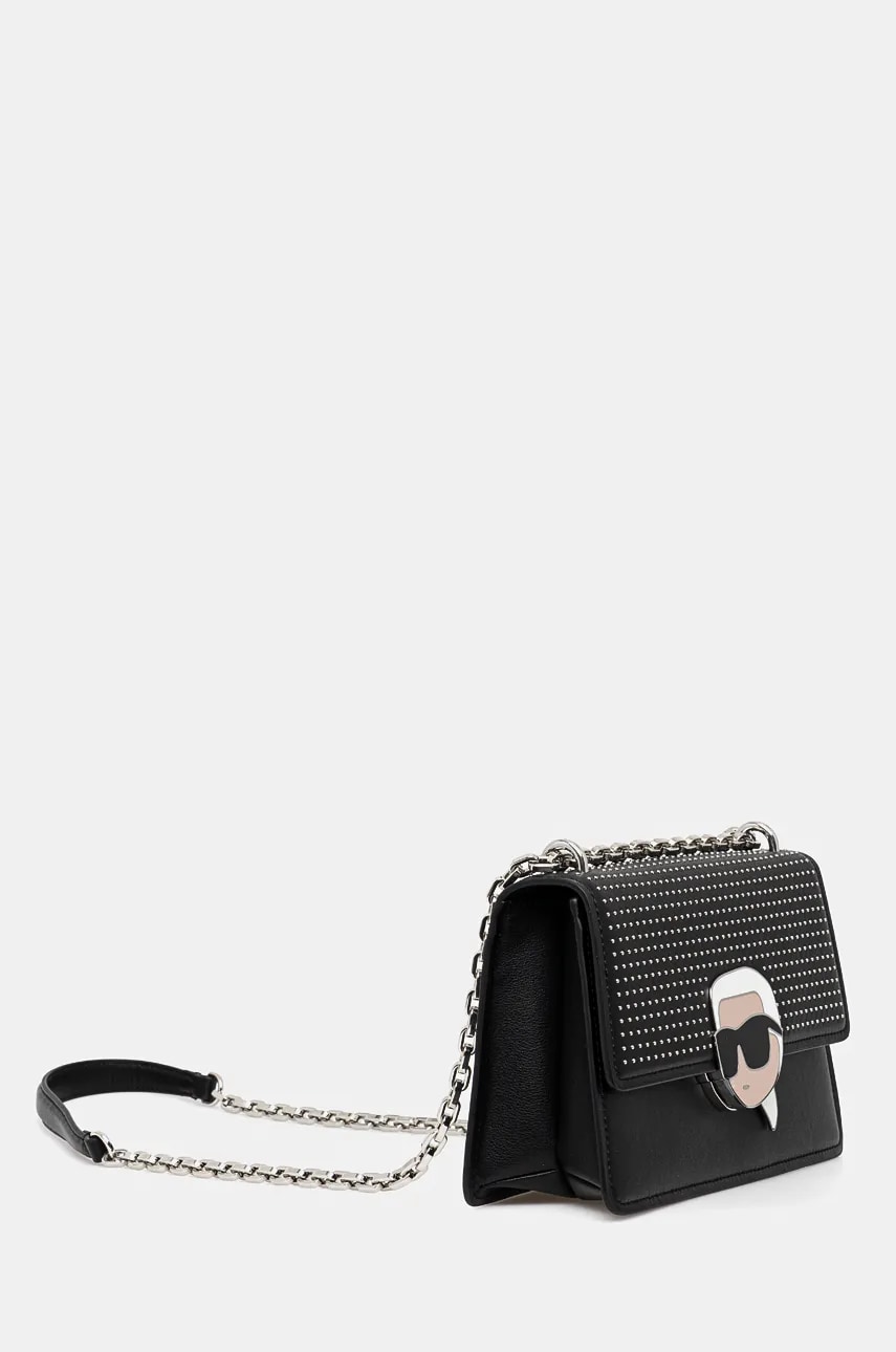 Кожаная сумочка Karl Lagerfeld цвет чёрный 246W3027 Кожаная сумочка Karl Lagerfeld цвет чёрный 246W3027