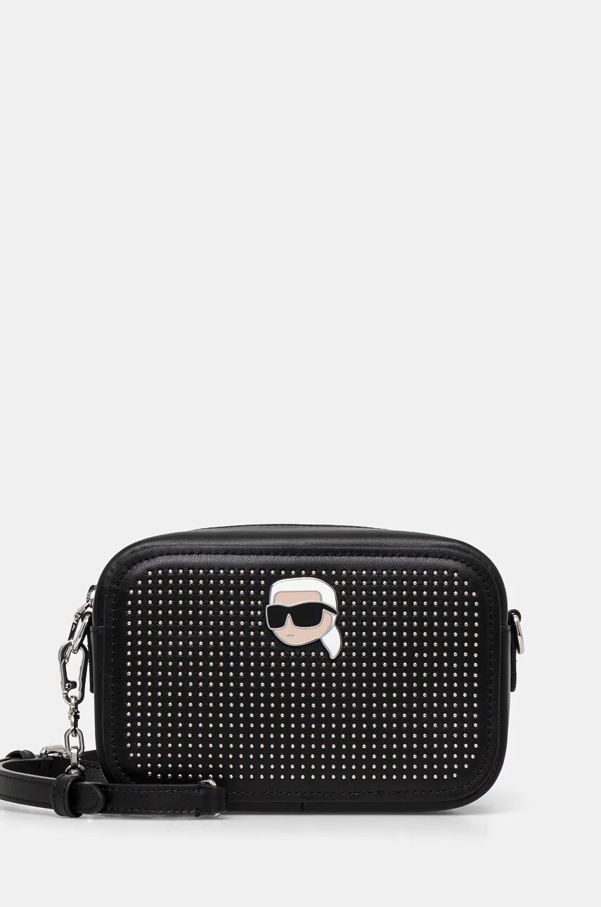 Karl Lagerfeld poseta de piele culoarea negru, 246W3028