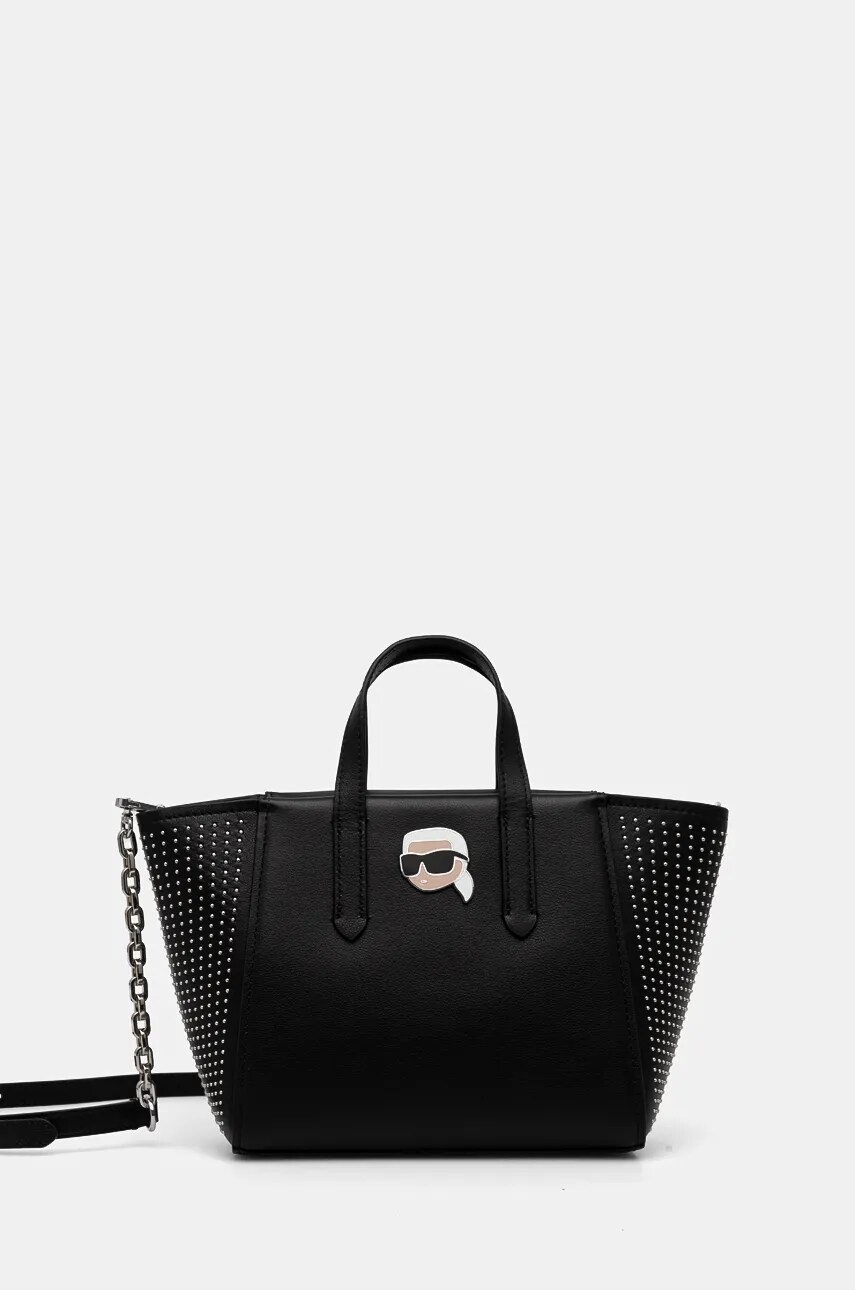 Karl Lagerfeld Δερμάτινη τσάντα Karl Lagerfeld χρώμα: μαύρο, 246W3030