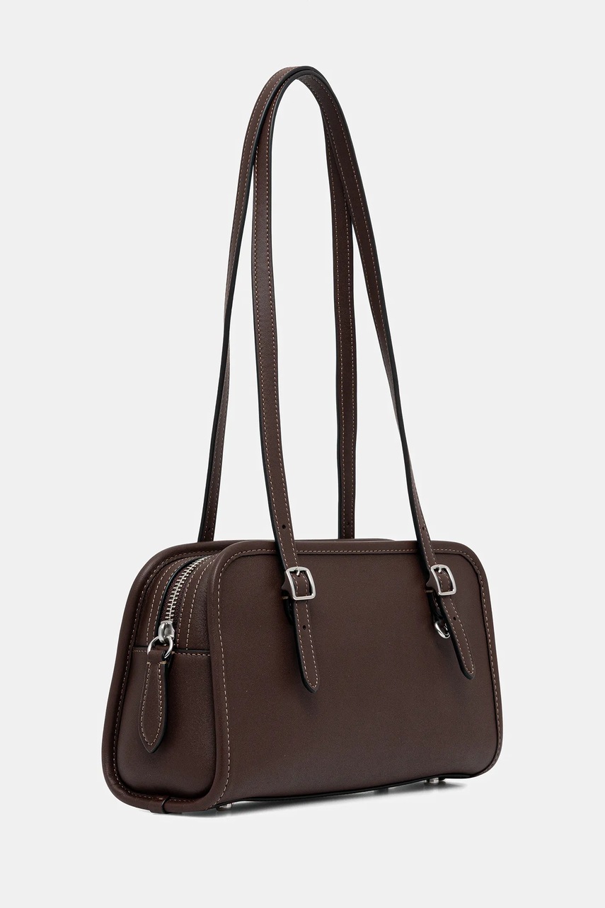 Кожаная сумочка Coach Glovetanned leather swing цвет чёрный CM565