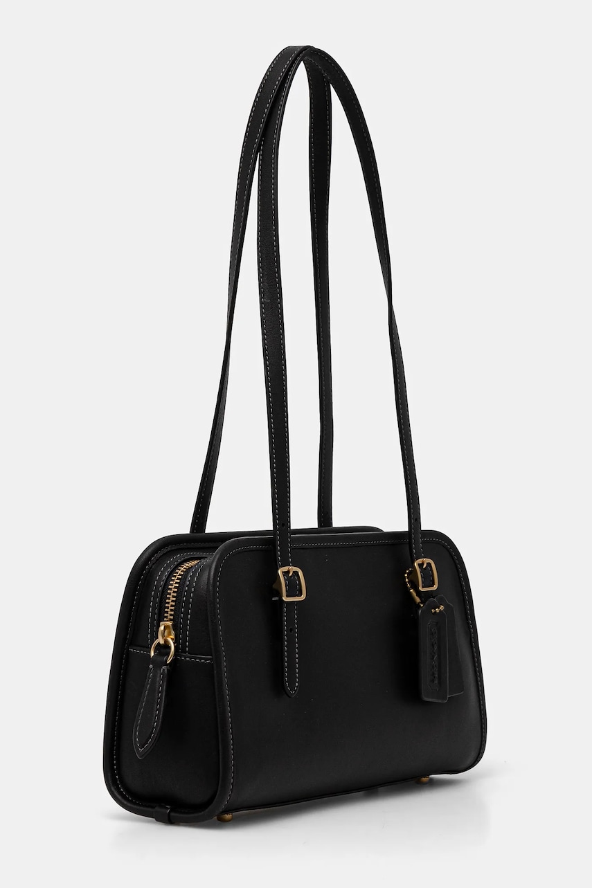 Кожаная сумочка Coach Glovetanned leather swing цвет чёрный CM565 Кожаная сумочка Coach Glovetanned leather swing цвет чёрный CM565