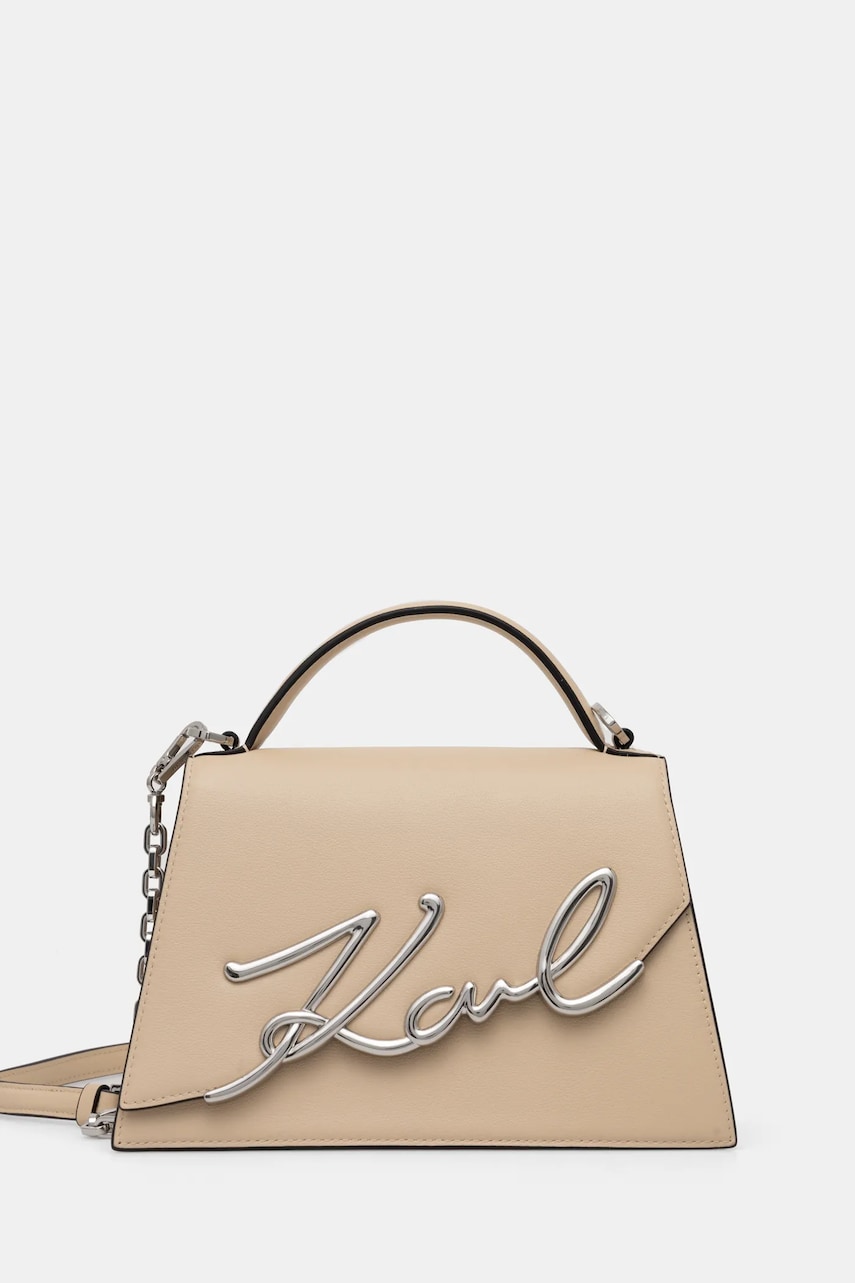 Karl Lagerfeld poseta de piele culoarea bej, A1W30036 Karl Lagerfeld poseta de piele culoarea bej, A1W30036