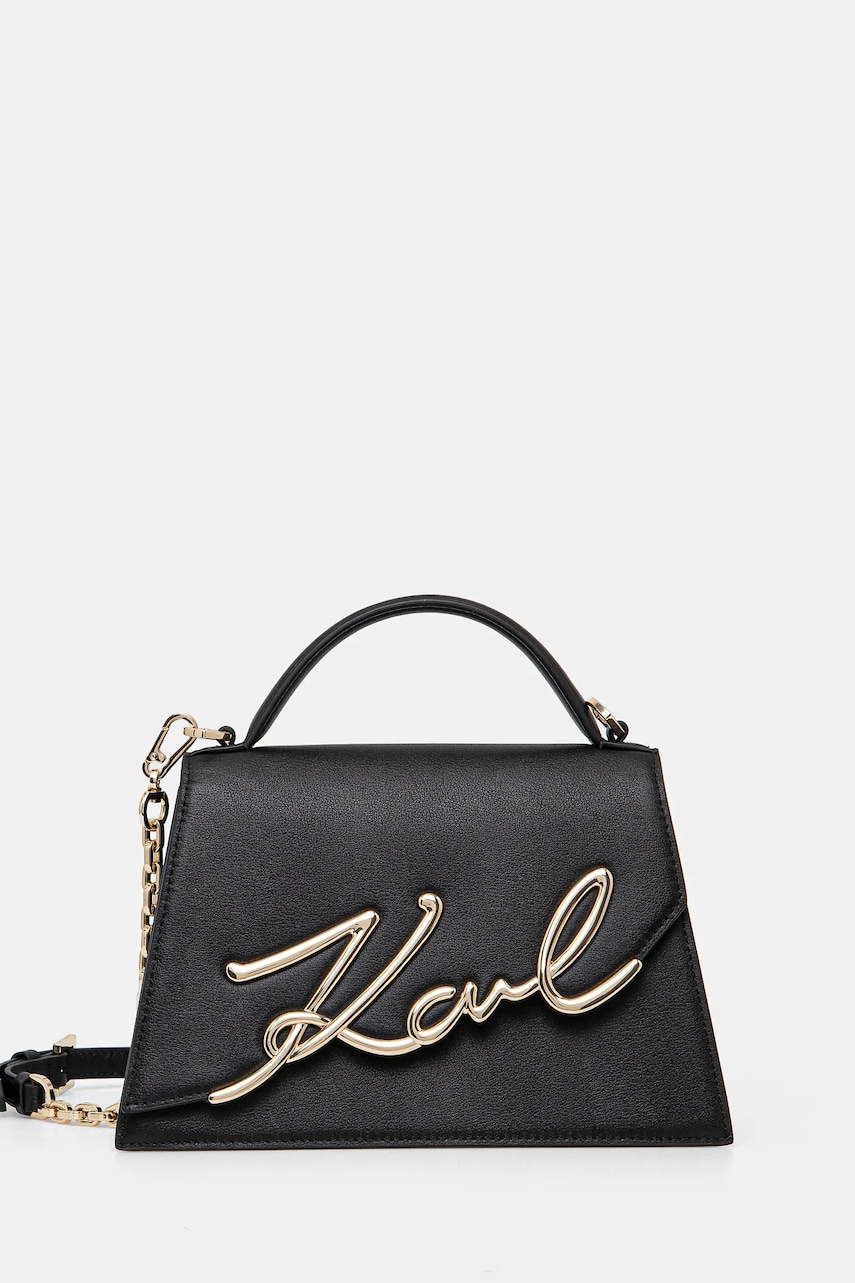 Karl Lagerfeld poseta de piele culoarea negru, A1W30036 Karl Lagerfeld poseta de piele culoarea negru, A1W30036