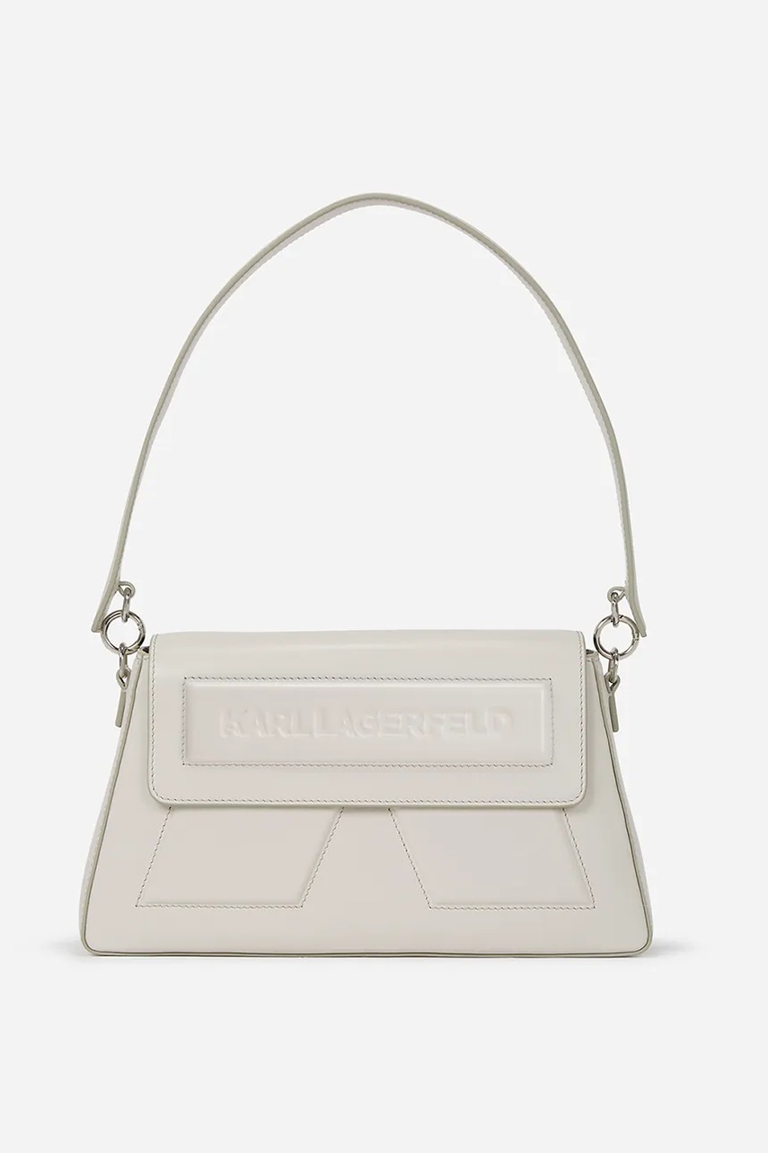 Karl Lagerfeld poseta de piele IKON/K culoarea alb, A1W30154