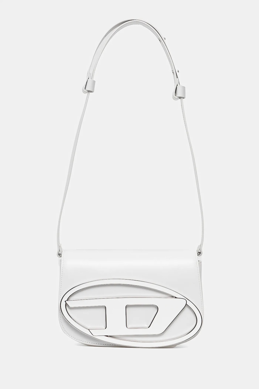 Diesel poseta de piele 1DR 1DR M shoulder bag culoarea alb, X09568.PR818 Diesel poseta de piele 1DR 1DR M shoulder bag culoarea alb, X09568.PR818