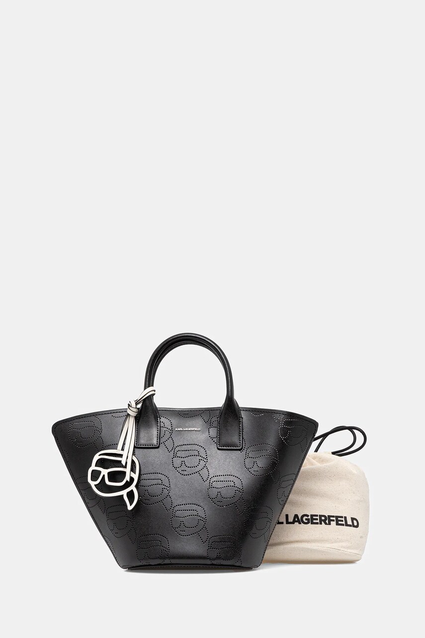 Karl Lagerfeld totebag de piele culoarea negru, A1W30491