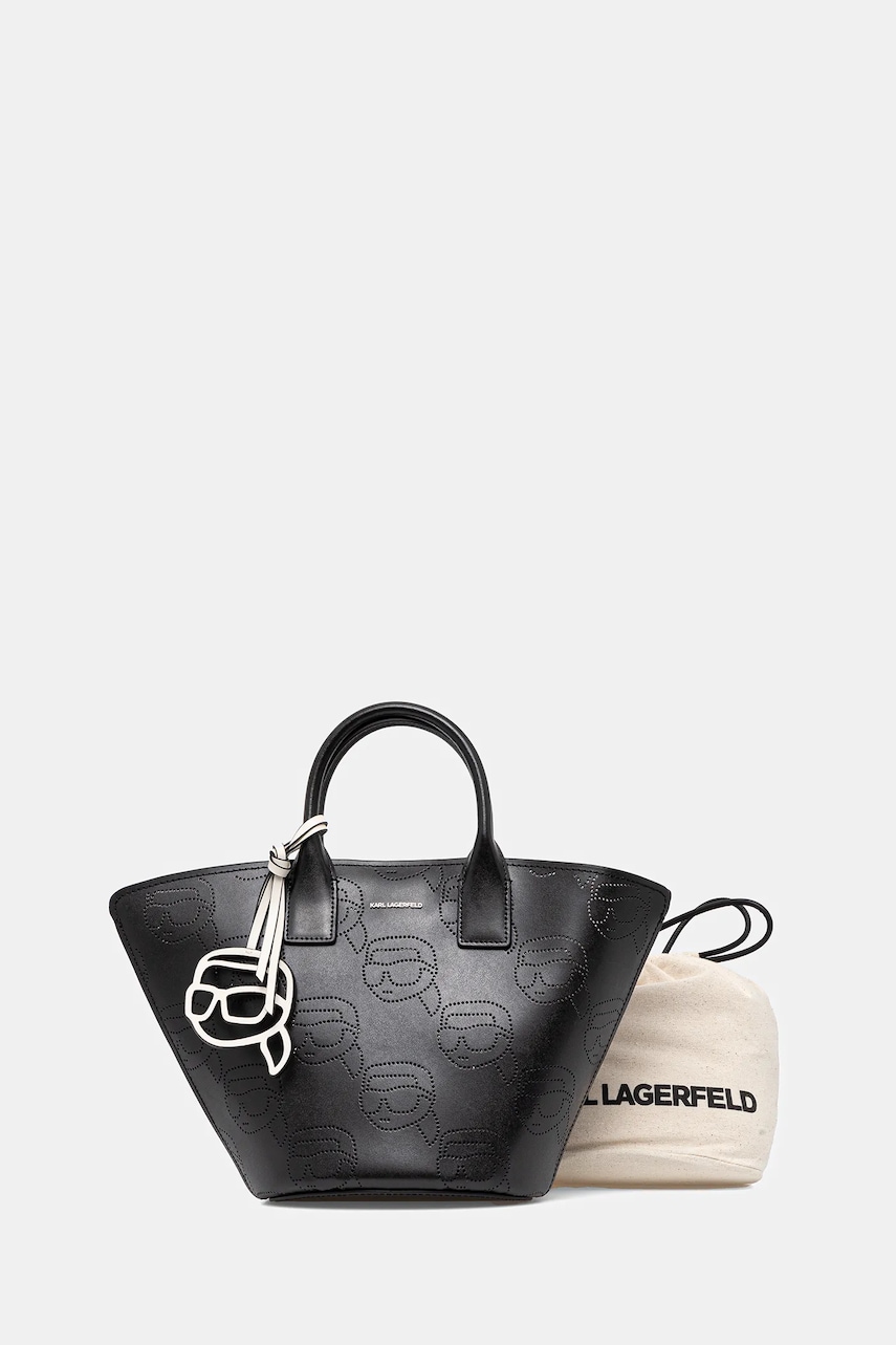 Karl Lagerfeld totebag de piele culoarea negru, A1W30491
