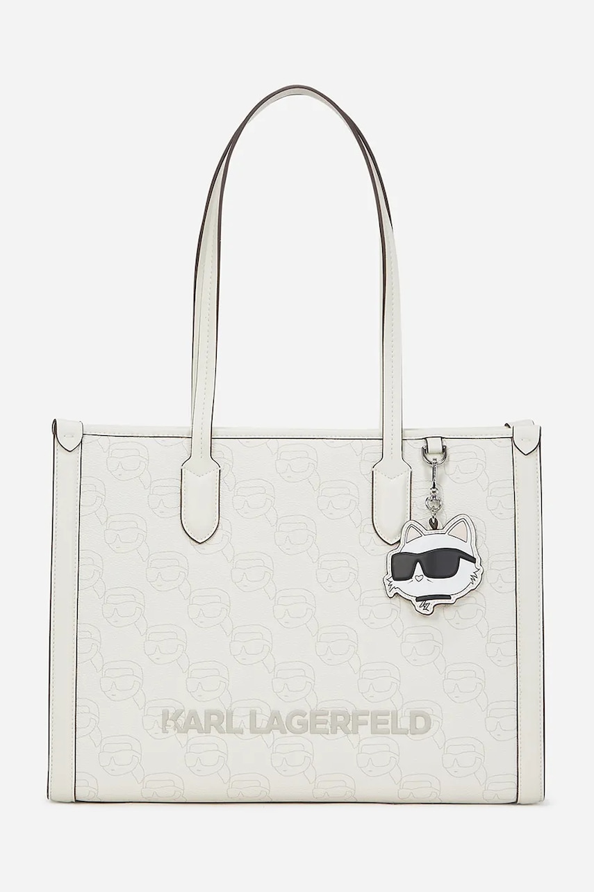 Karl Lagerfeld geantă culoarea alb, A2W30190 Karl Lagerfeld geantă culoarea alb, A2W30190