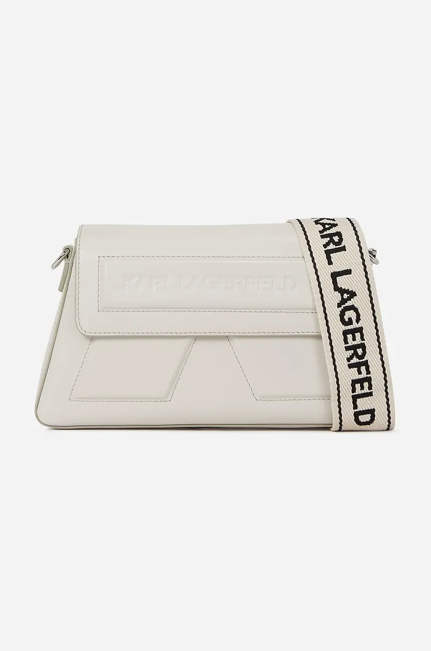 Karl Lagerfeld poseta de piele IKON/K culoarea alb, A2W30198