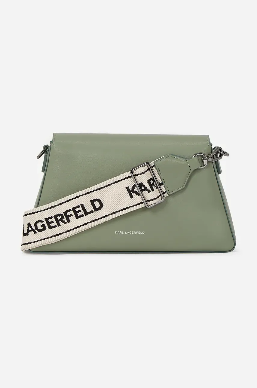 Кожаная сумочка Karl Lagerfeld цвет зелёный A2W30198 Кожаная сумочка Karl Lagerfeld цвет зелёный A2W30198