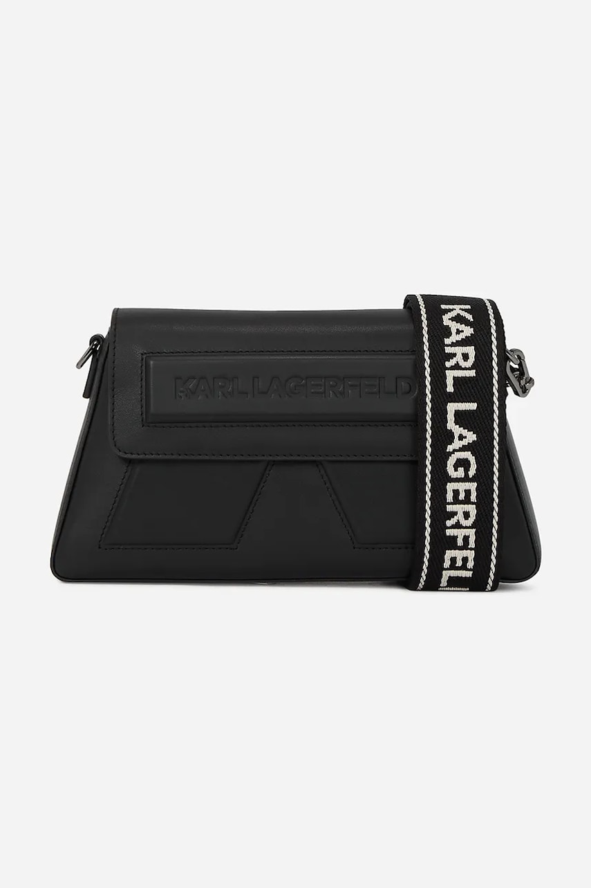 Karl Lagerfeld poseta de piele culoarea negru, A2W30198 Karl Lagerfeld poseta de piele culoarea negru, A2W30198