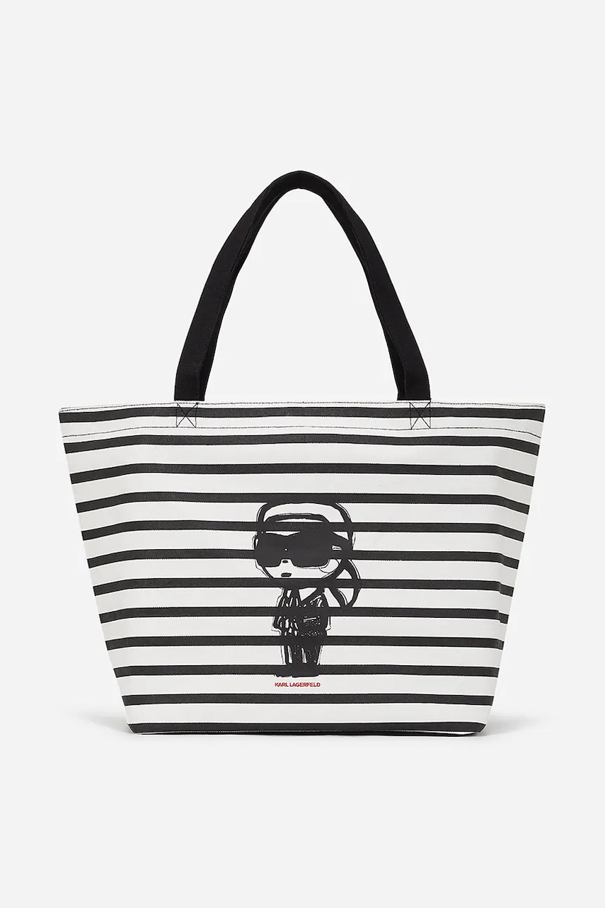 Karl Lagerfeld geantă de bumbac culoarea negru, A2W50001
