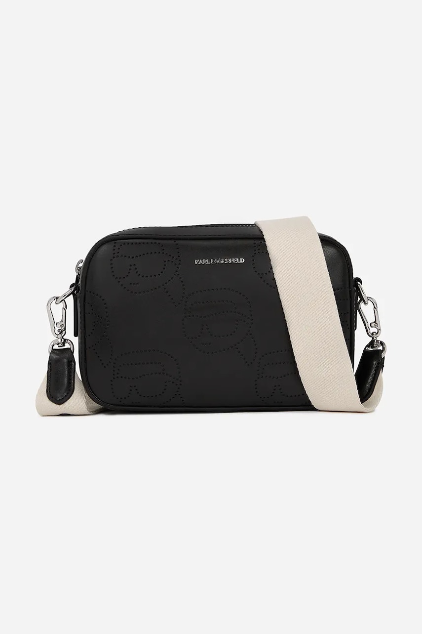 Karl Lagerfeld poseta de piele culoarea negru, A2W30066 Karl Lagerfeld poseta de piele culoarea negru, A2W30066